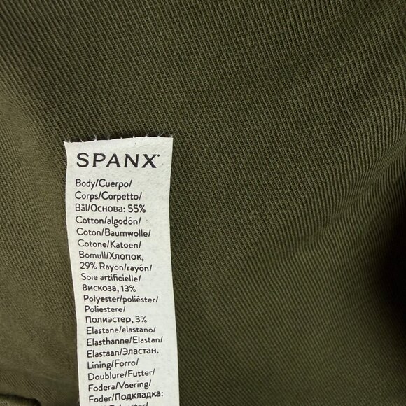 NWT Spanx Stretch Twill Ankle Cargo Pants in Darkened Olive Size Medium M NEW - Picture 13 of 13